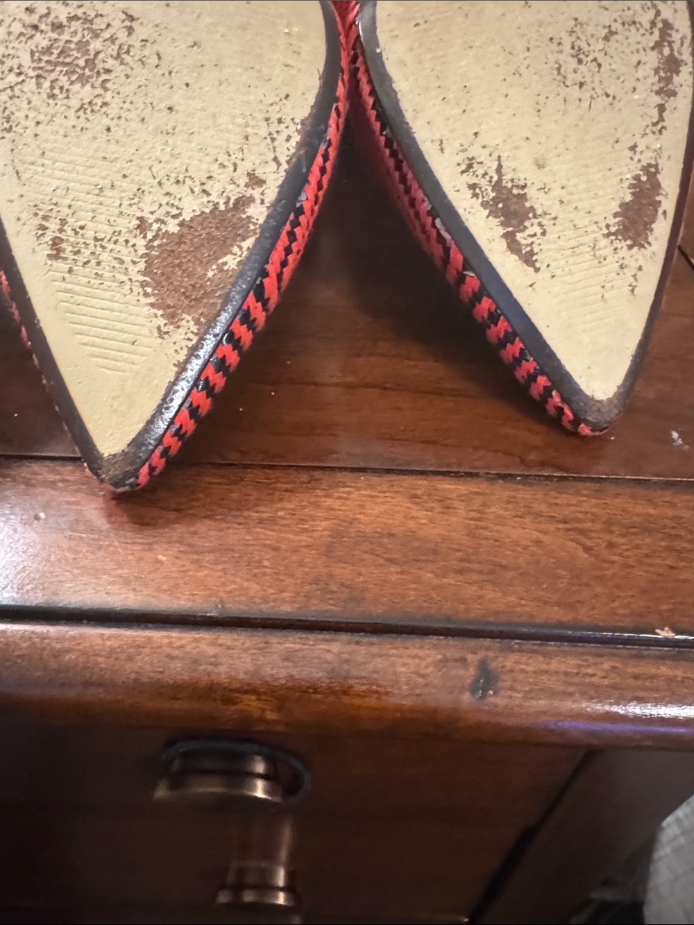 Banana Republic Red and Black Chevron Pointed Pumps - Picture 9 of 11